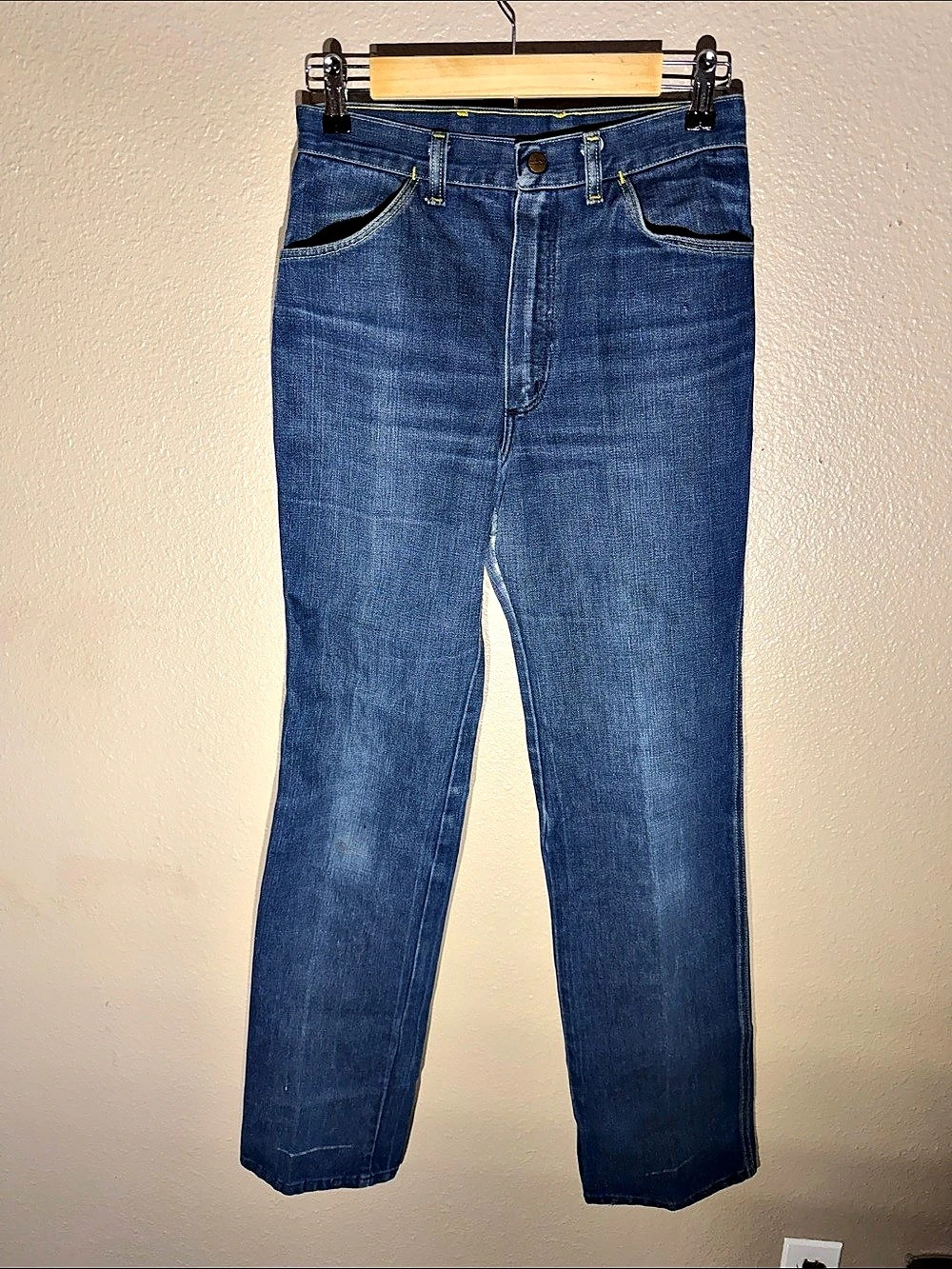 Vintage 1970s Maverick Straight Leg Embroidered Jeans juniors 11